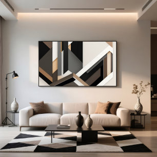 Neutral Geometric Layers 3D Poster