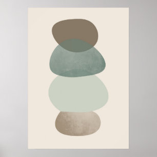 Neutral Geometrics Simple Boho Drawings Boho Chic  Poster