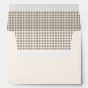 Neutral Gingham Plaid Return Address Envelope