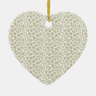 Neutral Giraffe Print Ceramic Ornament