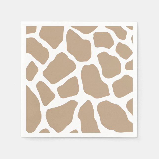 Neutral Giraffe Print Napkin (Front)