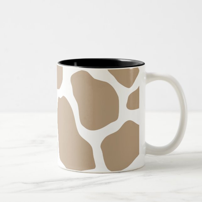Neutral Giraffe Print Two-Tone Coffee Mug (Right)