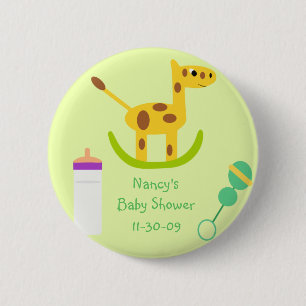 Neutral Giraffe Toy Button Baby Shower Favours