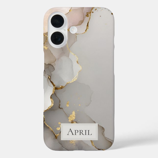 Neutral & Gold Marble  Case-Mate iPhone Case (Back)