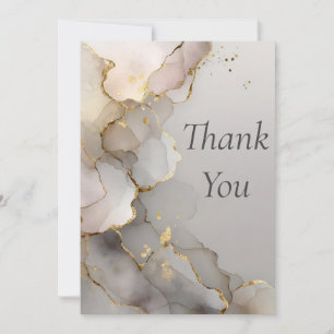 Neutral & Gold Marble Thank You Card