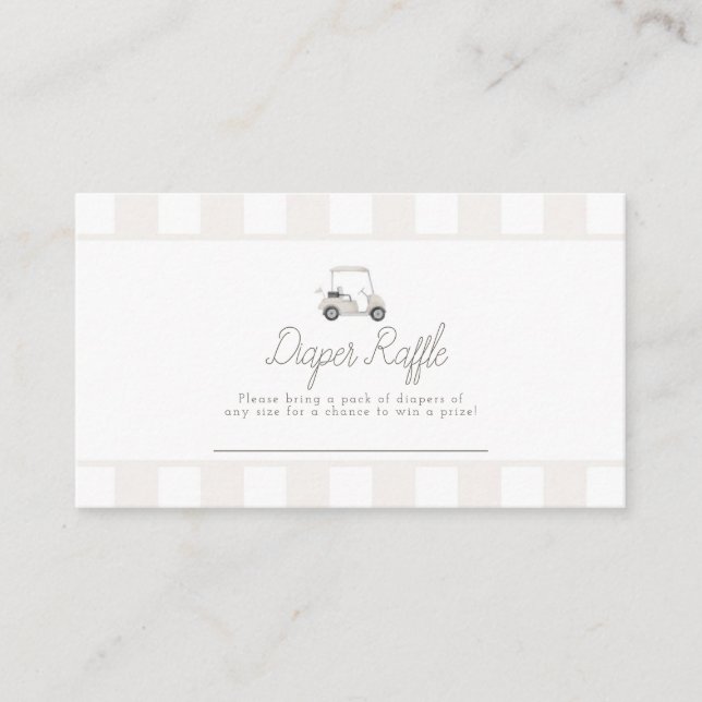Neutral golf cart diaper raffle enclosure card (Front)