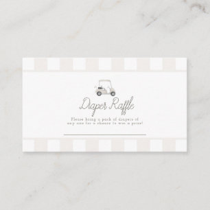 Neutral golf cart diaper raffle enclosure card