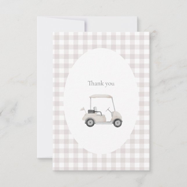 Neutral golf thank you card   (Front)