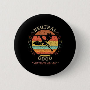 Neutral Good Doing Right Thing Vintage Rpg Player 6 Cm Round Badge