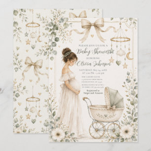Neutral Green Baby Shower Invitation