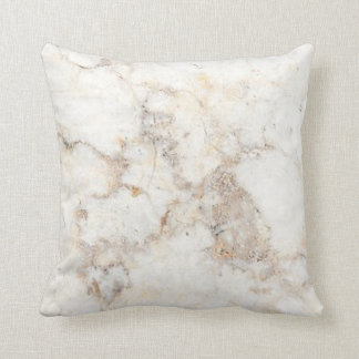 Neutral Grey and Beige Marble Throw Pillow