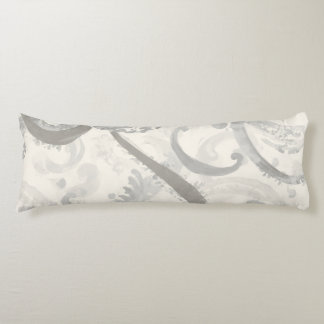 Neutral Grey and White Abstract Body Cushion