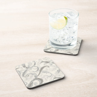 Neutral Grey and White Abstract Coaster