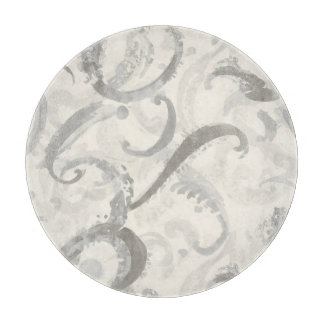 Neutral Grey and White Abstract Cutting Board