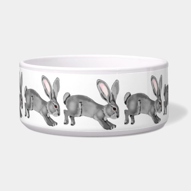 Neutral Grey Bunny Rabbit Pattern Minimal Animal (Front)