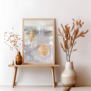 Neutral grey modern minimalist abstract art Poster