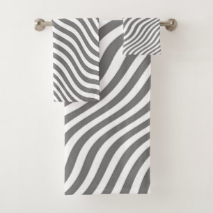 NEUTRAL GREY ZEBRA STRIPES Gift  Bath Towel Set