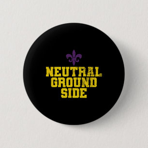Neutral Ground Side Mardi Gras 6 Cm Round Badge