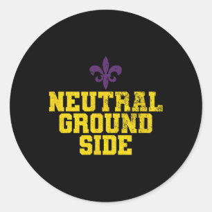 Neutral Ground Side Mardi Gras  Classic Round Sticker