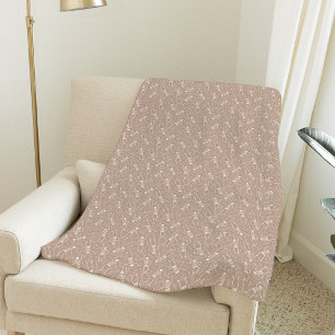 Neutral Halloween Skeleton Pattern Fleece Blanket