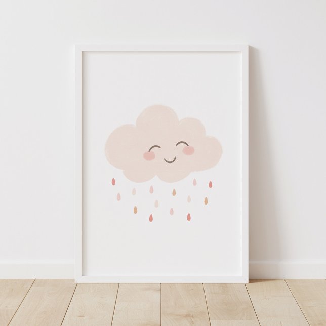 Neutral Happy Cloud Nursery Decor Poster (Creator Uploaded)