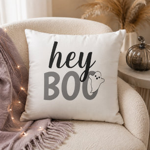 Neutral Hey Boo Grey Ghost Black White Cushion