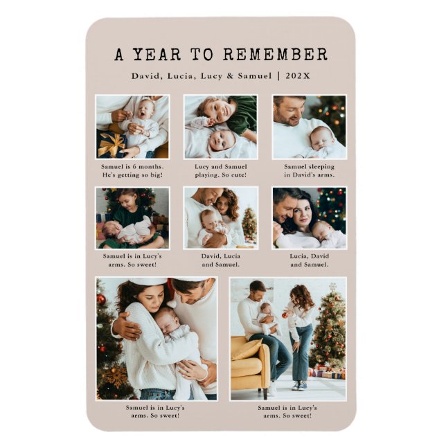Neutral Holiday Photo Magnet (Vertical)