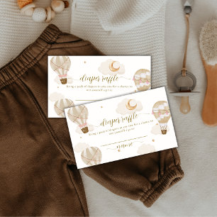 Neutral Hot Air Balloon Diaper Raffle Baby Shower  Enclosure Card