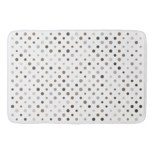Neutral Irregular Polka Dots Bath Mat