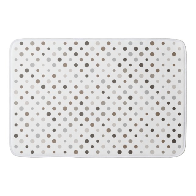 Neutral Irregular Polka Dots  Bath Mat (Front)