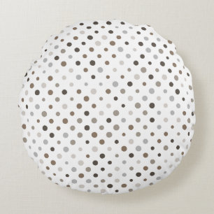 Neutral Irregular Polka Dots  Round Cushion