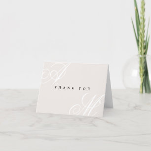Neutral Ivory Beige Simple Wedding Thank You Card