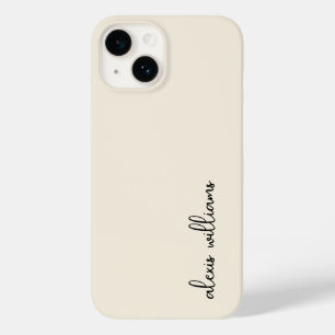 Neutral Ivory Minimalist Script Signature Monogram Case-Mate iPhone 14 Case