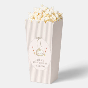 Neutral Kawaii Asian Dumpling Baby Shower Popcorn Favour Box
