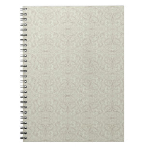 Neutral Lace Damask Pattern Fabric Notebook