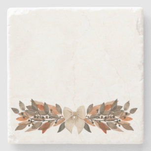 Neutral Leaf Thanksgiving Stone Coaster