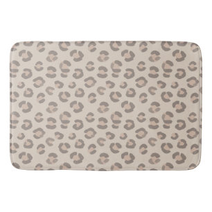 Neutral Leopard Print Pattern Bath Mat