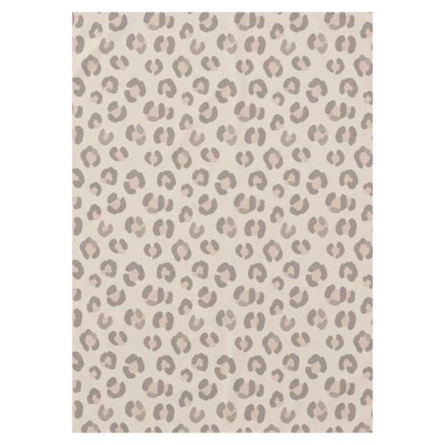 Neutral Leopard Print Pattern Tablecloth (Front)