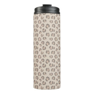 Neutral Leopard Print Pattern Thermal Tumbler