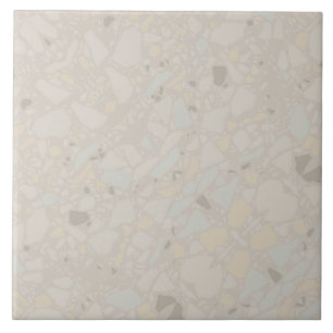 Neutral light beige modern simple terrazzo effect ceramic tile