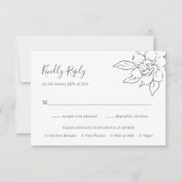 Neutral Line Art Floral Elegant Wedding