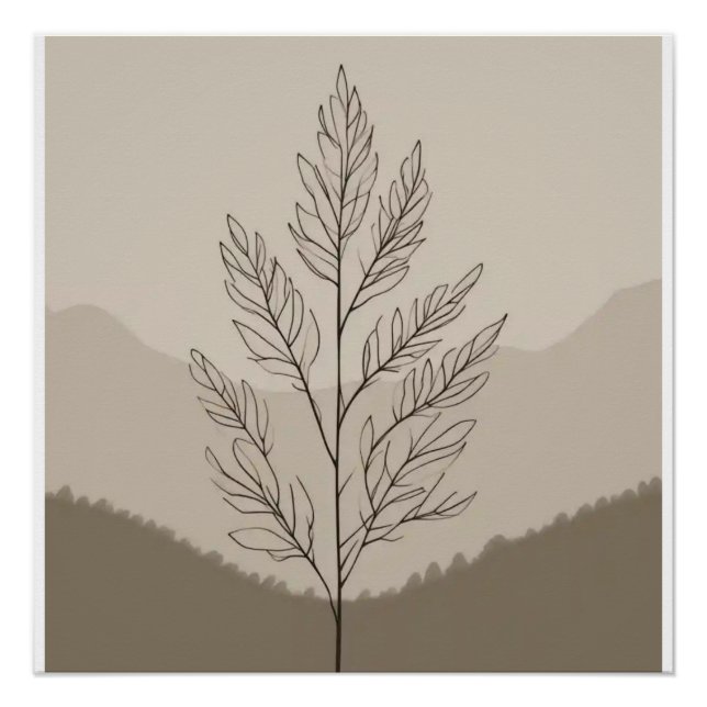 Neutral Line Botanical Poster (Front)