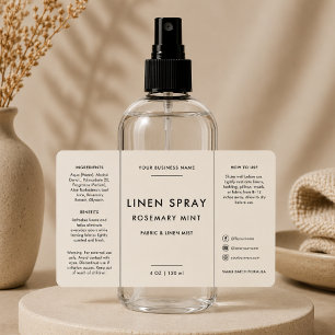 Neutral Linen 4oz Spray Bottle Label