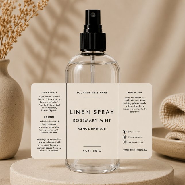 Neutral Linen 4oz Spray Bottle Label (Creator Uploaded)