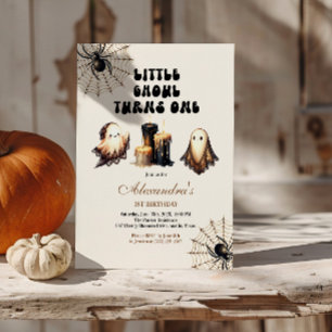 Neutral Little Ghoul Birthday Invitation