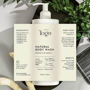 Neutral Logo 8 OZ Cosmetic Bottle Waterproof Label