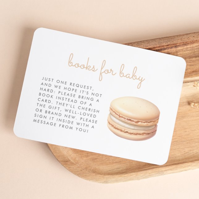 Neutral Macaron Baby Shower Books Enclosure Card (Creator Uploaded)