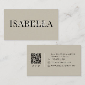 Neutral Makeup Artist Business Card