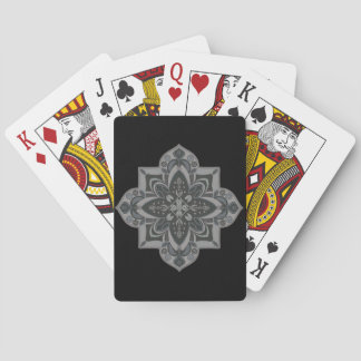 Neutral Mandala in Grey and Black Playing Cards