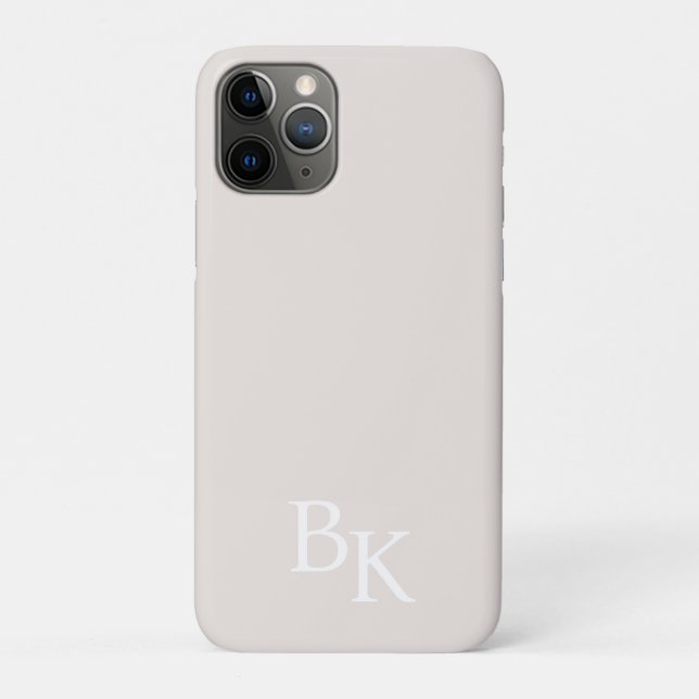 Neutral  Minimal Personalised Initial Monogram Case-Mate iPhone Case (Back)